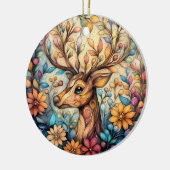 Betoverende rendier kerst keramiek keramisch ornament (Links)