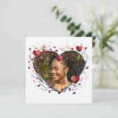 Betoverende Rode Aquarel Hartvormige Krans Kaart (Staand voorkant)