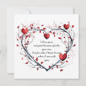 Betoverende Rode Aquarel Hartvormige Krans Kaart (Achterkant)