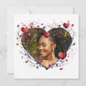 Betoverende Rode Aquarel Hartvormige Krans Kaart (Voorkant)