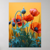 Betoverende rode klaprozen poster (Voorkant)