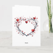 Betoverende rode Waterverf hartvormige krans Bedankkaart (Achterkant)