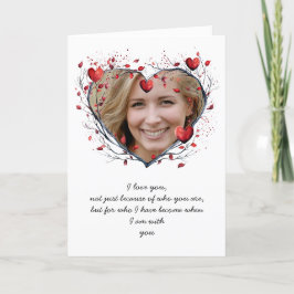 Betoverende rode Waterverf hartvormige krans Bedankkaart