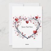 Betoverende rode Waterverf hartvormige krans Feestdagenkaart (Achterkant)