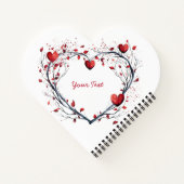 Betoverende rode Waterverf hartvormige krans Notitieboek (Achterkant)