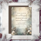 betoverende romantische winter tuin bloemenbruilof kaart