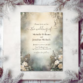 betoverende romantische winter tuin bloemenbruilof kaart