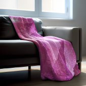 Betoverende roze dromerige bloemenfleece deken