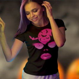 Betoverende roze Halloween: Moonlit Mystery & Bats T-shirt