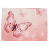 betoverende roze vlinders groot cadeauzakje (Achterkant)