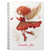 Betoverende scharlakenrode feeënschrift notitieboek (Voorkant)