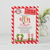 Betoverende Schattigee Elf Vakantie Party Uitnodig Kaart (Staand voorkant)