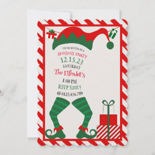 Betoverende Schattigee Elf Vakantie Party Uitnodig Kaart