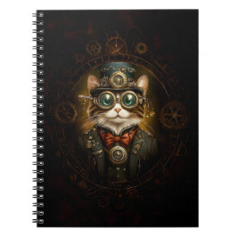 Betoverende Schattigee Steampunk Cat G6 Decoupage Notitieboek
