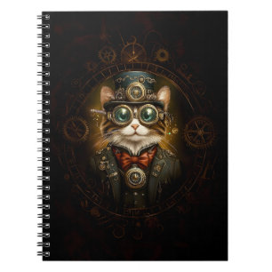 Betoverende Schattigee Steampunk Cat G6 Decoupage Notitieboek