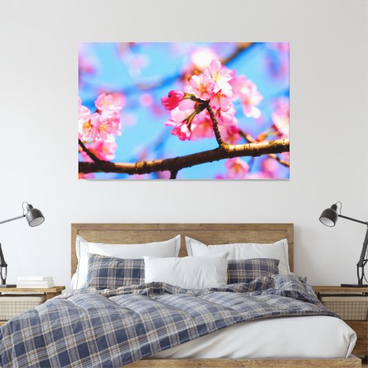 Betoverende schoonheid van kersenbloesems in de le canvas afdruk (Insitu (Slaapkamer))