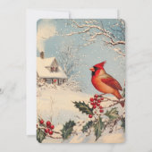 Betoverende Seizoensbruiloft met Rode Kardinaal Kaart (Achterkant)