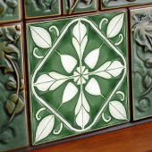 betoverende smaragdgroene symmetrische bloemen tegeltje