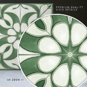 betoverende smaragdgroene symmetrische bloemen tegeltje