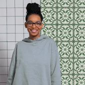 betoverende smaragdgroene symmetrische bloemen tegeltje