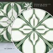 betoverende smaragdgroene symmetrische bloemen tegeltje