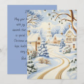 Betoverende Sneeuw Bedekte Dorp Kerstkaart (Voorkant / Achterkant)