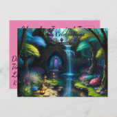 Betoverende Sprookjestuin Verjaardag Uitnodiging Briefkaart (Voorkant / Achterkant)