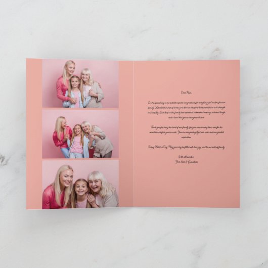 Betoverende stamboom foto Moederdag Kaart (Binnen)