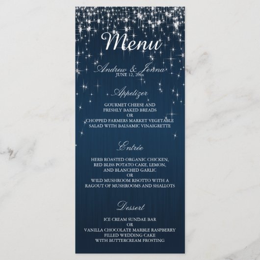Betoverende Sterren Huwelijk - Menu (Voorkant)