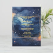 Betoverende Sterrennacht bruiloft uitnodiging (Staand voorkant)