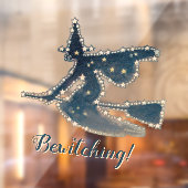 betoverende Sterrennacht vliegende heks Raamsticker (Vel 2)