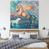 betoverende strandpaarden canvas kunst (Insitu (Slaapkamer))