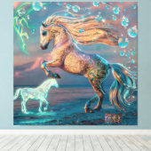 betoverende strandpaarden canvas kunst (Insitu (Houten vloer))