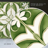 Betoverende symmetrische olijfgroene Peridot Flora Tegeltje