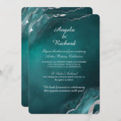 Betoverende Teal Elegantie Kaart (Voorkant / Achterkant)