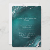 Betoverende Teal Elegantie Kaart (Achterkant)