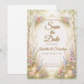 Betoverende Tuinbruiloft Save The Date (Voorkant / Achterkant)