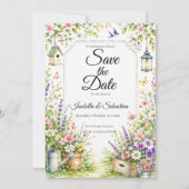 Betoverende Tuinbruiloft Save The Date (Voorkant)