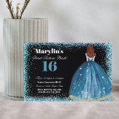 betoverende turquoise glitter prinses zoet 16 kaart
