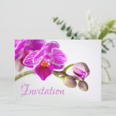 Betoverende uitnodigingskaart met orchidee kaart (Staand voorkant)
