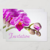 Betoverende uitnodigingskaart met orchidee kaart (Voorkant / Achterkant)