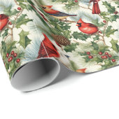 Betoverende vakantie:  Holly & Kardinaal Cadeaupapier (Rol Hoek)