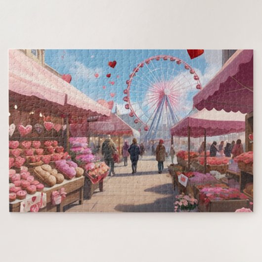 betoverende Valentijnsdag markt puzzel Legpuzzel (Horizontaal)