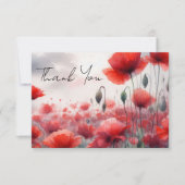 Betoverende veld van papavers bedankkaart (Voorkant)