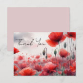 Betoverende veld van papavers bedankkaart (Voorkant / Achterkant)