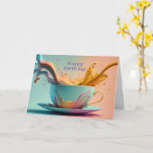 Betoverende Verjaardagsfantasie Pastell Kaart (Gele Bloem)