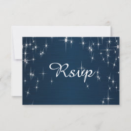 Betoverende Verliefde Bruiloft | Marineblauw RSVP Kaartje