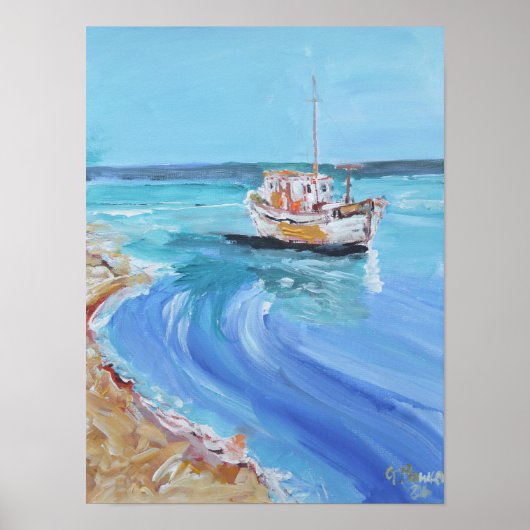Betoverende VissersbootCove Poster (Voorkant)