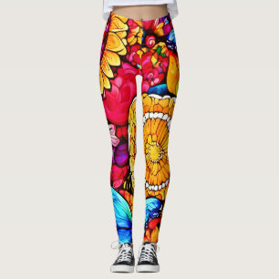 Betoverende vlinderbloemenwandtapijt leggings