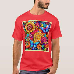 Betoverende vlinderbloemenwandtapijt t-shirt
